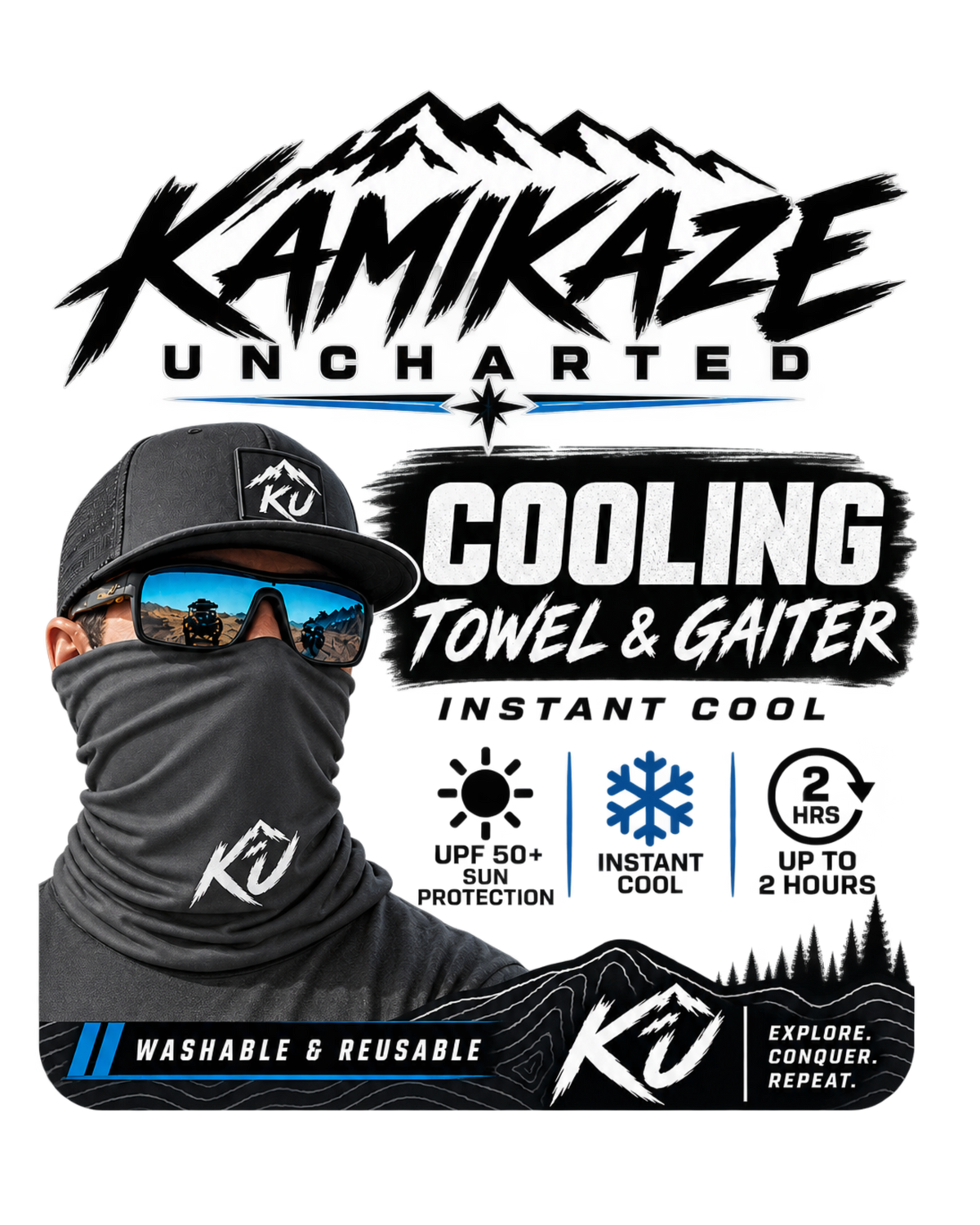 Cooling Towel Face Cover - Kamikaze Uncharted